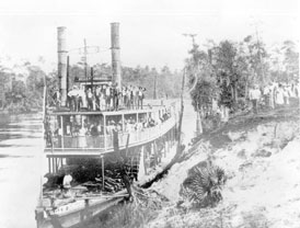 Archival photograph of the Belle of Suwannee steamboat at Branford, circa 1889